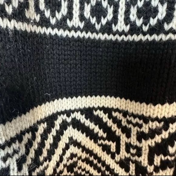 Zara Nordic Chunky Wool Blend Knit Zip Long Cardigan Sweater SZ L Streetwear - Picture 11 of 11